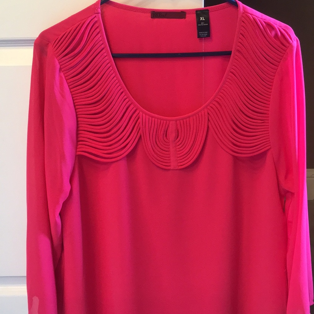 BKE red chiffon shirt